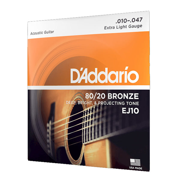 D'ADDARIO EJ10 Extra Light Acoustic Strings 10-47 Gauge