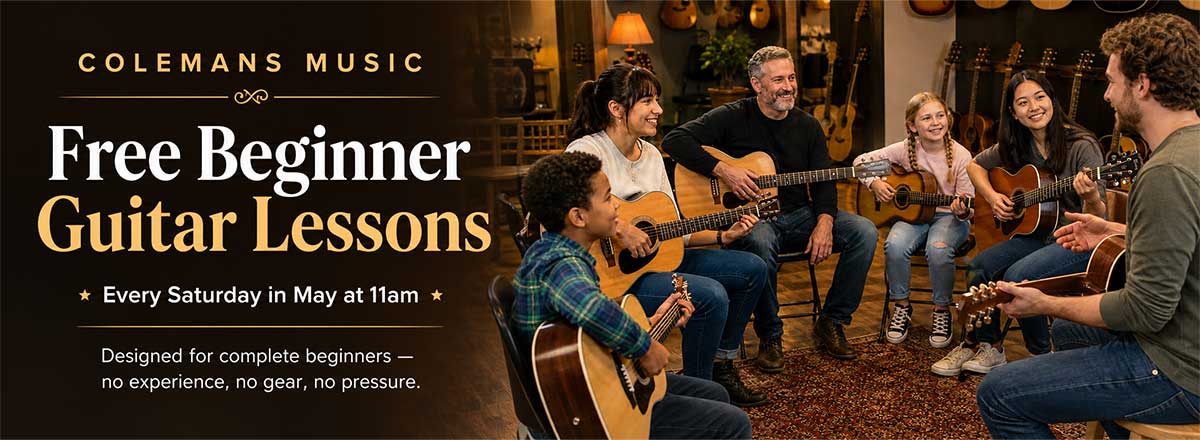 Free beginner guitar lessons every Saturday in JUNE!
