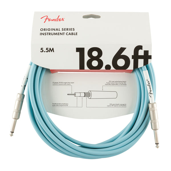 FENDER Original Series 18.6 ft Instrument Cable - Daphne Blue