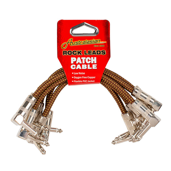 AUSTRALASIAN 6 Inch Patch Cable Vintage Tweed - 6 Pack