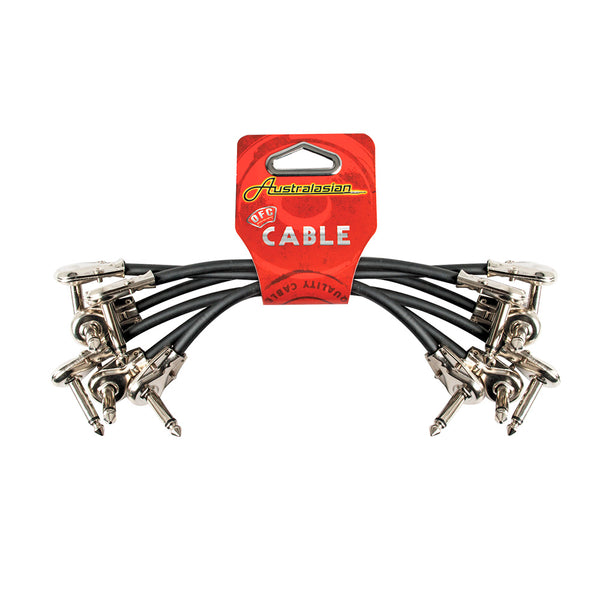 AUSTRALASIAN 6 Inch Patch Cable Black - 6 Pack