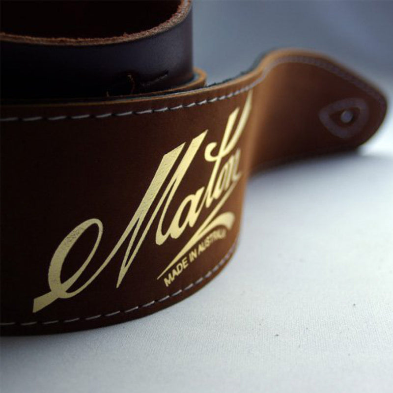 MATON Standard Guitar Strap Brown with Gold Logo