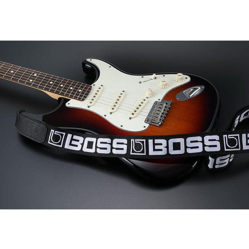 BOSS Monogram Guitar Strap - Black/White