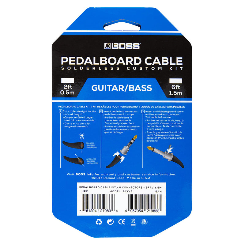 BOSS Solderless Pedalboard Cable Kit - 6ft