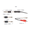 Carson RCK1 6.5 foot - 6.3mm Stereo to 2x RCA JACK Cable Kit