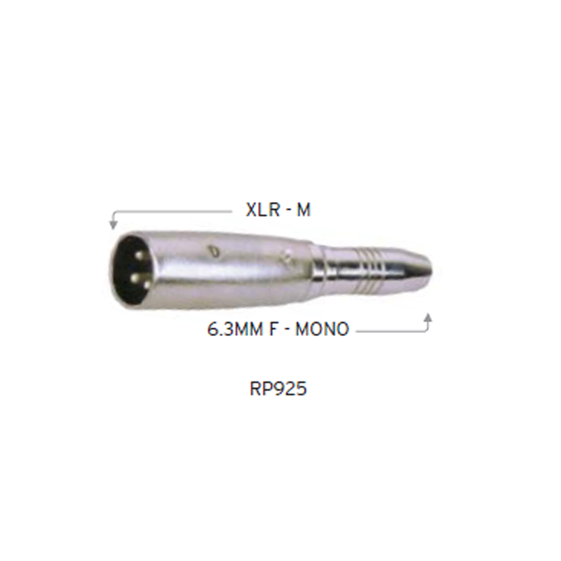 Carson RP925 Adaptor - Male XLR to 1/4 Inch Jack Female