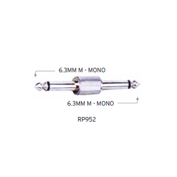 Carson RP952  6.3mm Mono Male to Male Connector Chrome