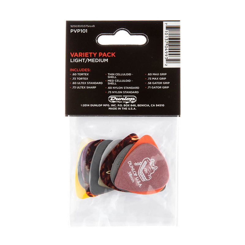 DUNLOP Light/Medium Guitar Pick Variety Pack