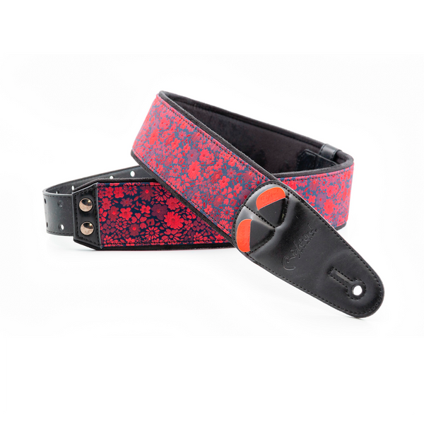 Right On Straps MOJO Daisy Red Guitar Strap