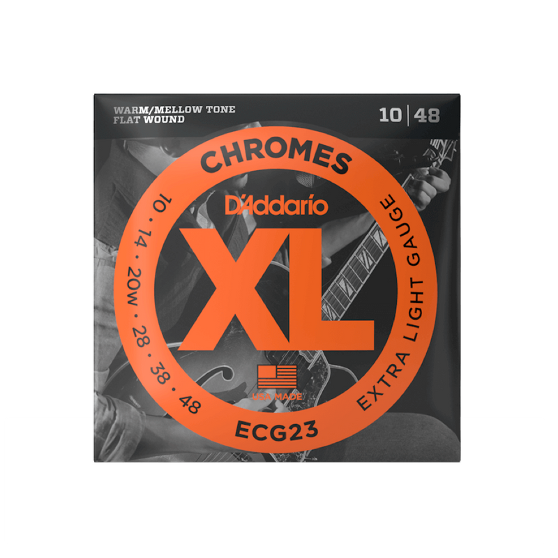 D'ADDARIO ECG23 Chromes Flat Wound Electric 10-48