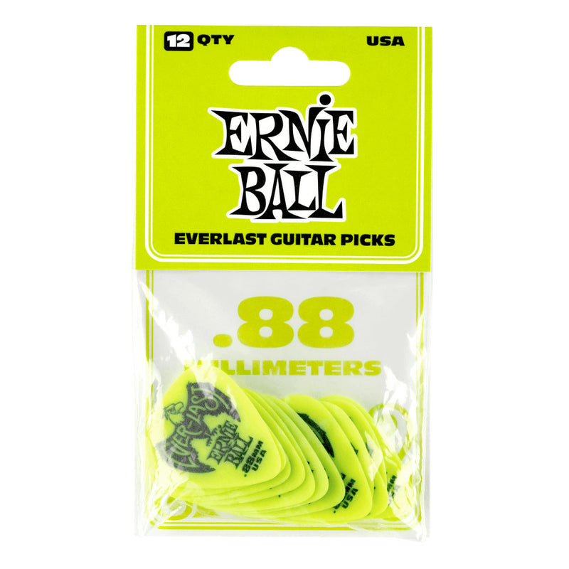 ERNIE BALL Everlast Picks 12-Pack Green .88MM
