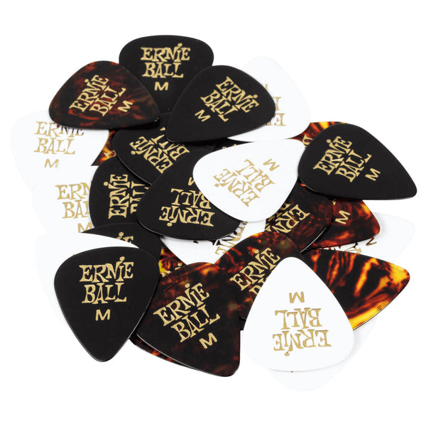 ERNIE BALL MEDIUM CELLULOSE GUITAR PICKS - 12 PACK