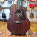 Front view of Fenech Delta Blues Grand Auditorium Cutaway all solid mahogany acoustic guitar