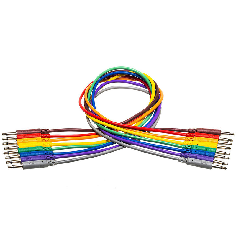 HOSA CMM815 6" Patch Cables 3.5 TS to Same, 8pc