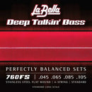 LA BELLA Deep Talkin Bass Flatwound Stainless 45-105