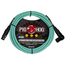 PIG HOG HEX 10ft XLR Cable - Seafoam Green - Right Angle