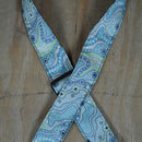 COLONIAL LEATHER Aboriginal Art Guitar Strap - Aqua