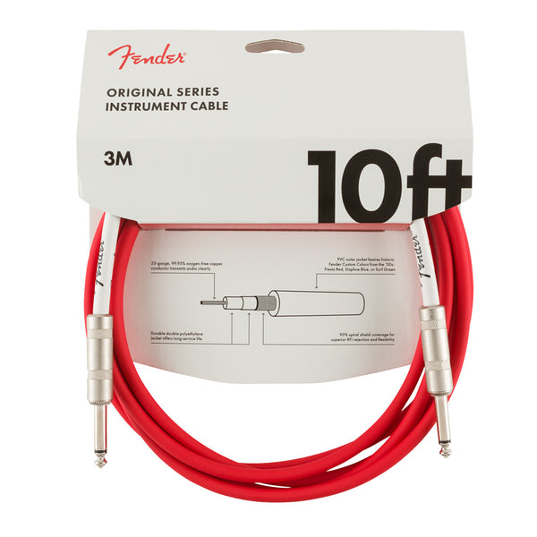 FENDER Original Series 10 ft Instrument Cable Fiesta Red