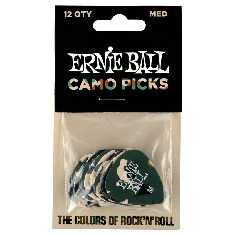 ERNIE BALL Medium Camouflage Cellulose Picks 12 Pack