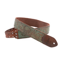 Right On Straps LEATHERCRAFT Blackguard Teal Guitar Strap