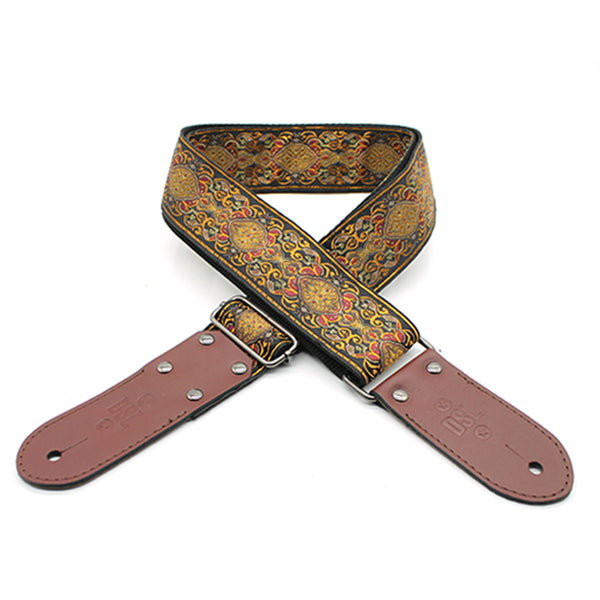 DSL Jacquard Weaving Orange Guitar Strap