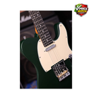 Patina PT-3 SGR Sherwood Green electric guitar - pickups and bridge close-up