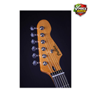 Patina PT-3 SGR Sherwood Green electric guitar - roasted maple headstock close-up