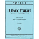 Popper 15 Easy Studies Preparatory to Opus 76 and 73 cello front cover