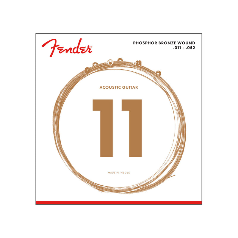 Fender Phosphor Bronze Acoustic Guitar String Set 11-52 Gauge