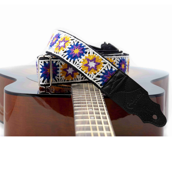 Right On Straps STANDARD PLUS Crochet White Guitar Strap