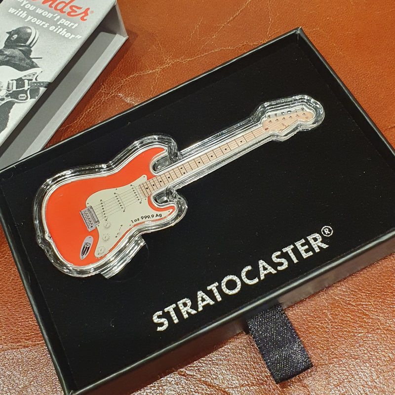 FENDER Silver Stratocaster 1oz Fiesta Red Coin