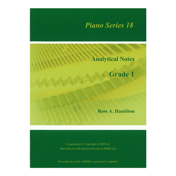 AMEB Analytical Notes Piano Series 18 Gr 1 - Ross Hamilton