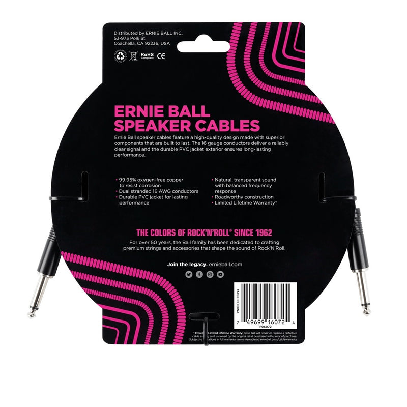 ERNIE BALL (6072) 6 ' SPEAKER CABLE STRAIGHT / STRAIGHT