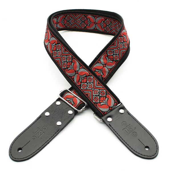 DSL 2 INCH Jacquard Webbing Guitar Strap DC-RED