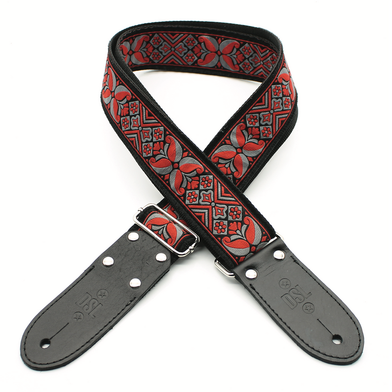 DSL 2 INCH Jacquard Webbing Guitar Strap DC-RED