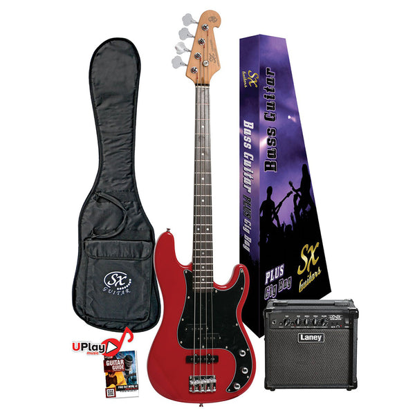 SX 4/4 BASS + LX15B Amp Pack - Fiesta Red