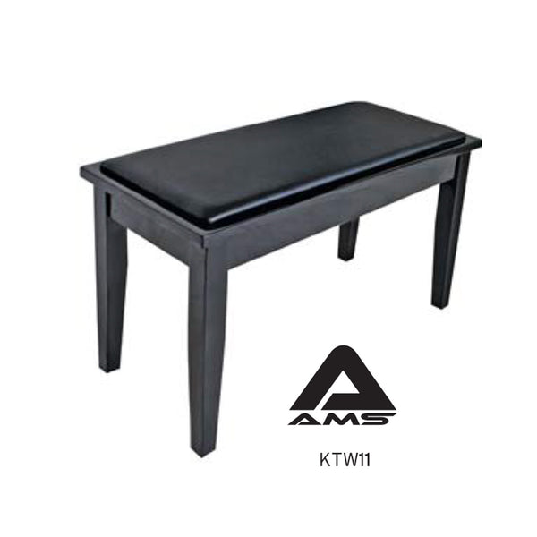 AMS KTW11 PIANO STOOL WOODEN BENCH PADDED SEAT EBONY