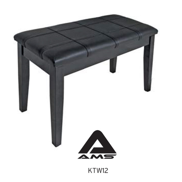 AMS KTW12 PIANO STOOL WOODEN BENCH PADDED SEAT EBONY