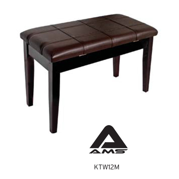 AMS KTW12M PIANO STOOL WOODEN BENCH PADDED SEAT MAHOGANY