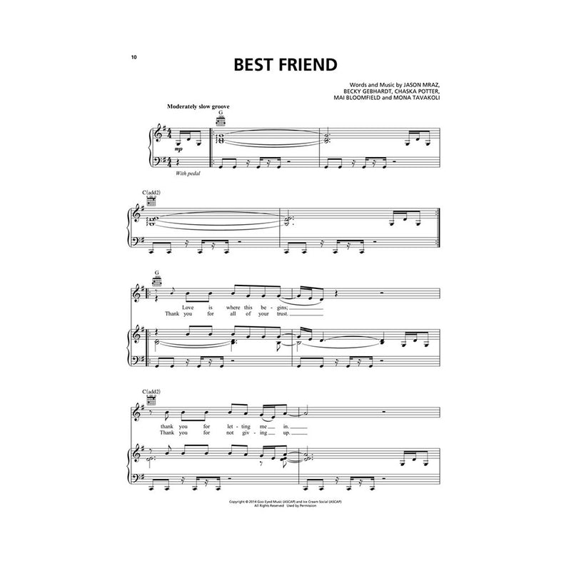 BEST OF JASON MRAZ - PVG (PIANO VOCAL GUITAR) - 287431