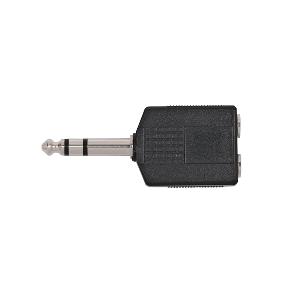CARSON ADAPTER 6.3 STEREO JACK (M) TO 2 X 6.3 STEREO SOCKET (F)