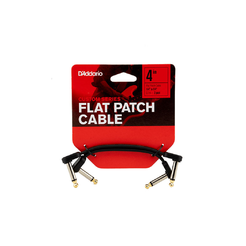 D'ADDARIO Right Angle 4" Flat Patch Cables - 2 Pack