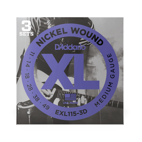 D’ADDARIO EXL115 Electric Strings 3 Pack 11-49 Gauge