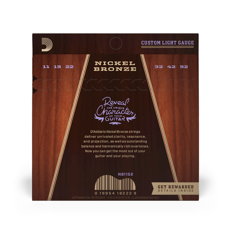 D'ADDARIO Nickel Bronze Acoustic Strings 11-52 Gauge