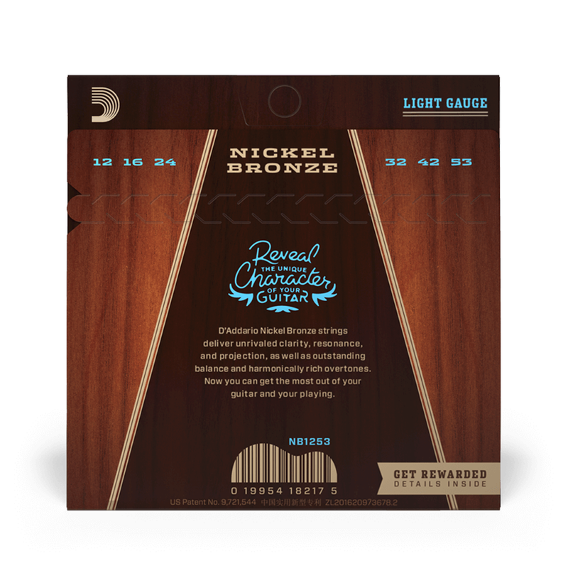 D'ADDARIO Nickel Bronze Acoustic Strings 12-53 Gauge