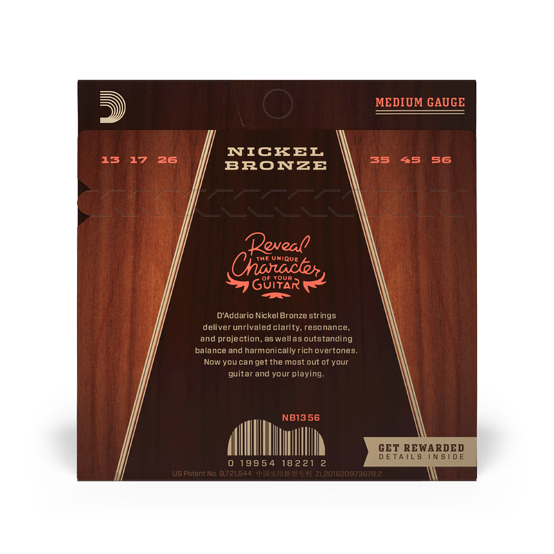D'ADDARIO Nickel Bronze Acoustic Strings 13-56 Gauge
