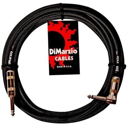 DIMARZIO 18 Foot Guitar Cable Black Braided Right Angle