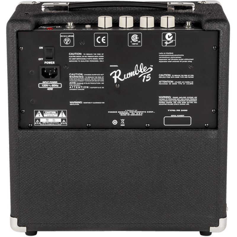 FENDER Rumble V3 15 Watt Bass Amp-Rear