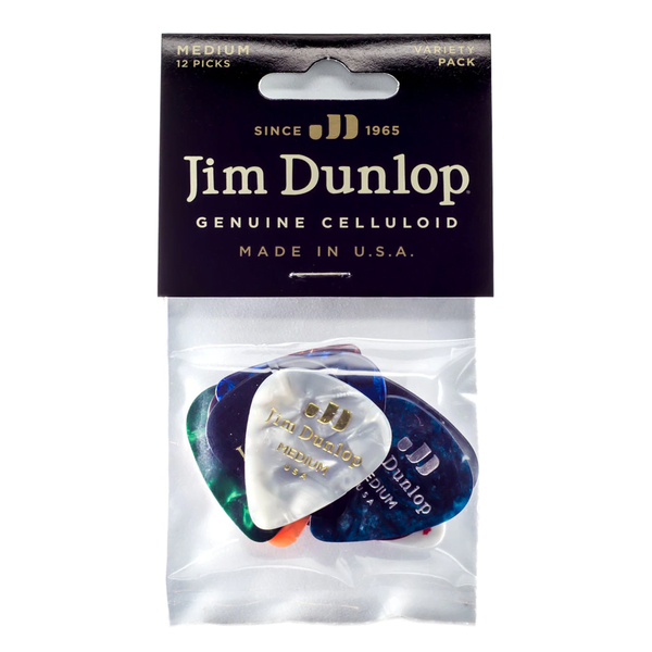 DUNLOP Medium Celluloid Guitar Pick Variety Pack