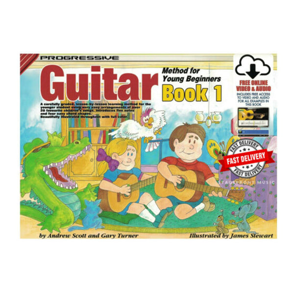 18322  Progressive Young Beginner Guitar Book 1 Online Media